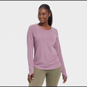 Target Essential Crewneck Long Sleeve T-Shirt -All in Motion Light Mauve  Medium